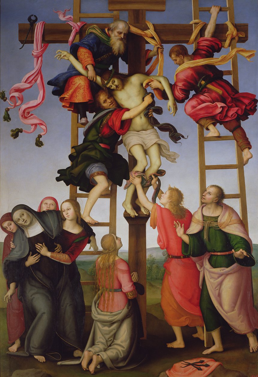 Osadzanie, 1503-7 (tempera na panelu) autorstwa F. and P.Perugino Lippi