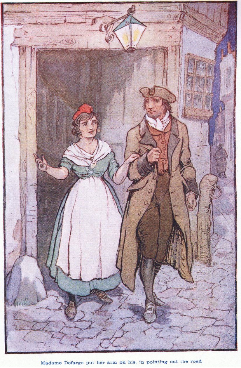 Madame Defarge położyła ręce na jego, wskazując drogę autorstwa F. M. B. Blaikie