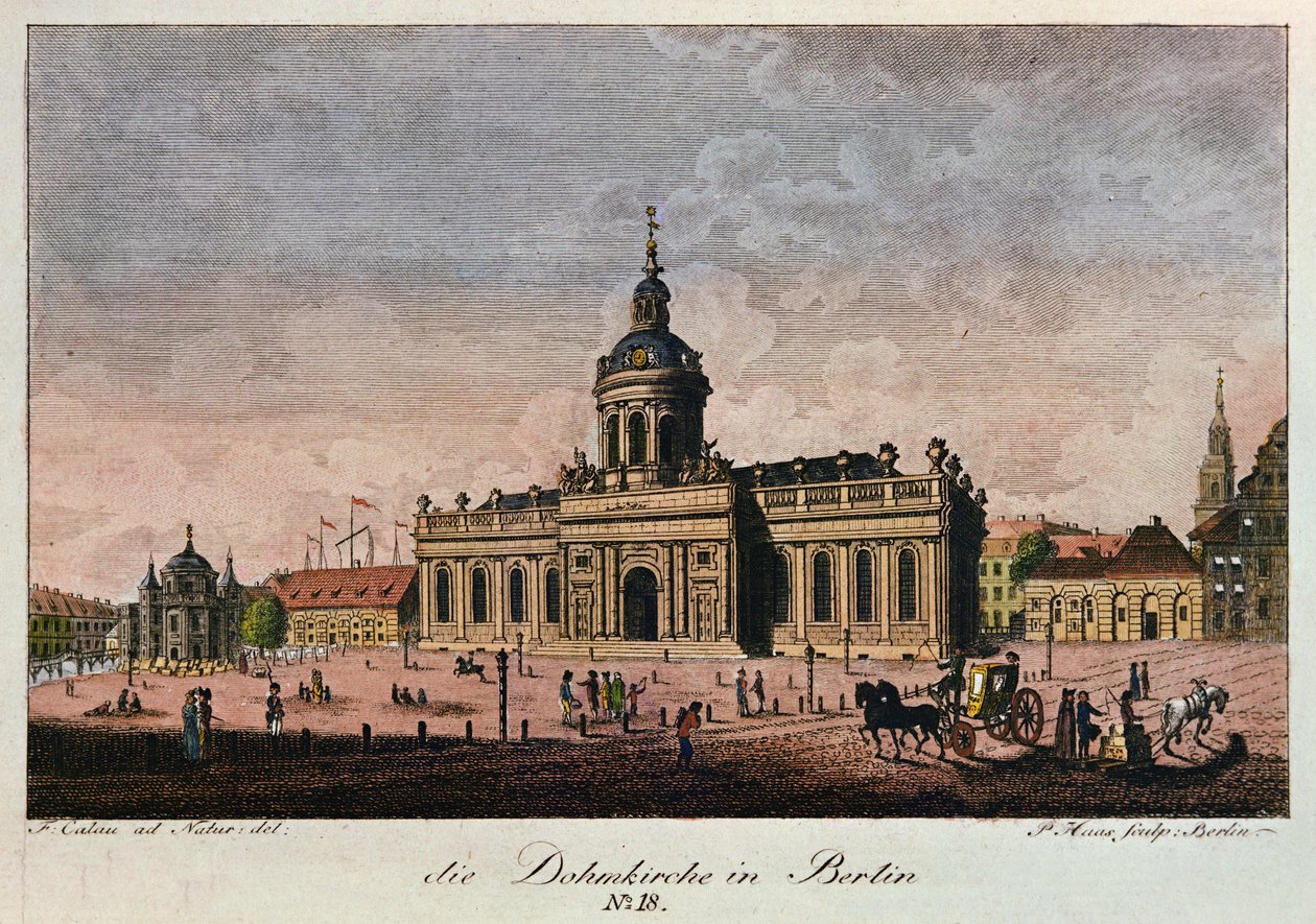 Katedra, Berlin (kolorowa akwaforta) autorstwa F.A. Calau