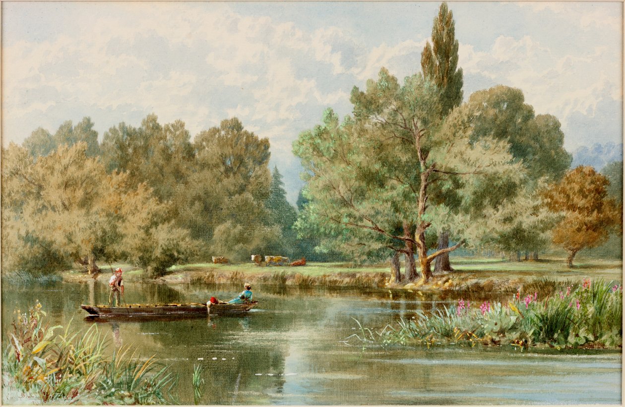 Scena rzeczna (akwarela na papierze) autorstwa F.G. Coleridge