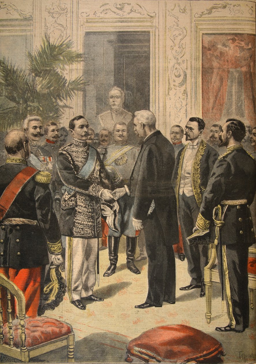 Ambasador Rosji, książę Ourousoff w Elysee, ilustracja z „Le Petit Journal: Supplement illustre”, 6 marca 1898 autorstwa F.L. and Tofani, Oswaldo Meaulle