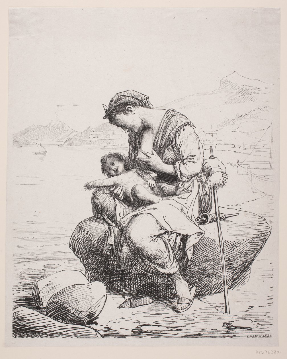 Młoda matka autorstwa F. Hendriksen