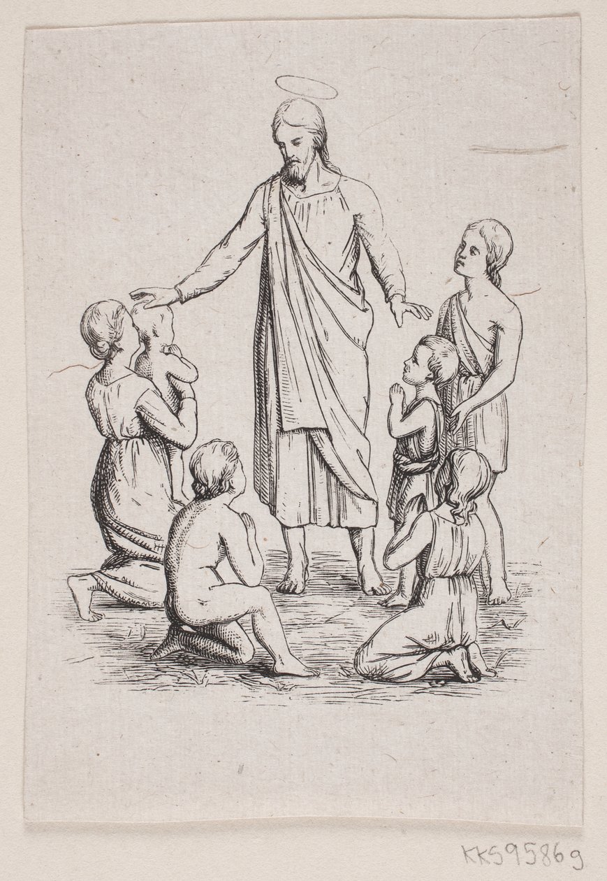 Chrystus i małe dzieci autorstwa F. Hendriksen