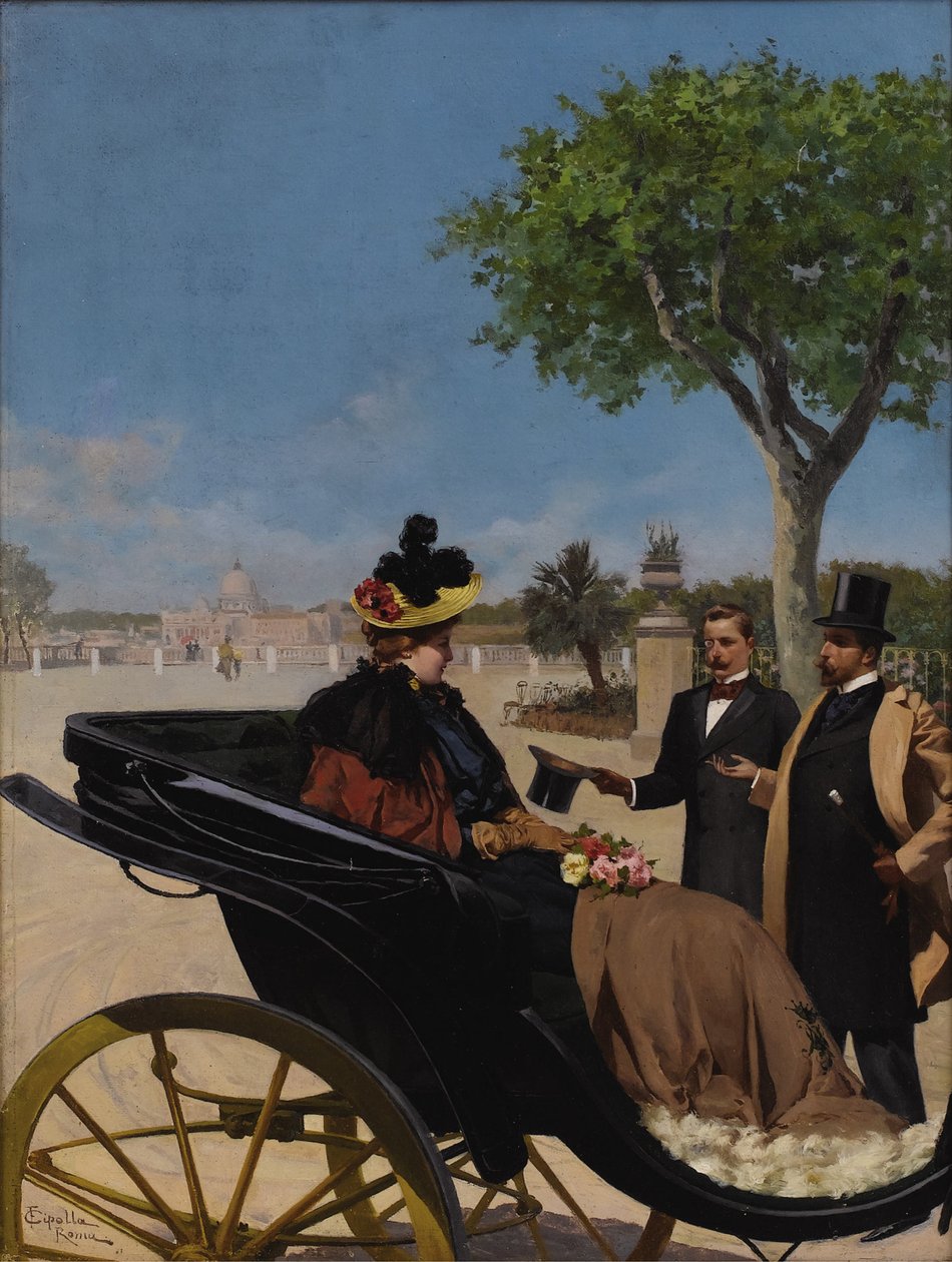 Przyjazd do Willi Borghese, 1878. autorstwa Fabio Cipolla