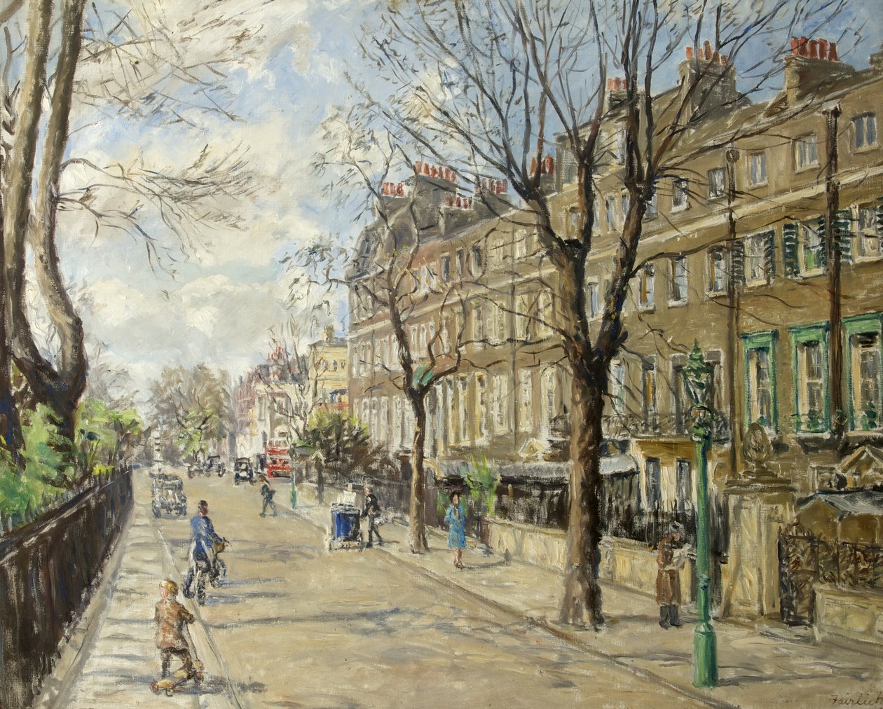 Cheyne Walk, kwiecień 1939, 1943 autorstwa Fairlie Harmar