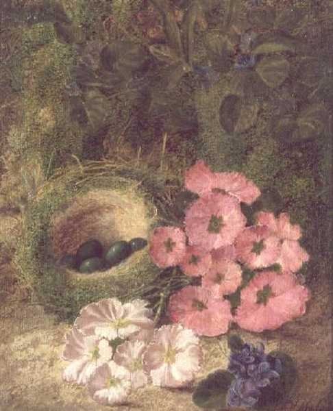 Wiosna (gniazdo z psimi różami) autorstwa Fanny Jane Bayfield