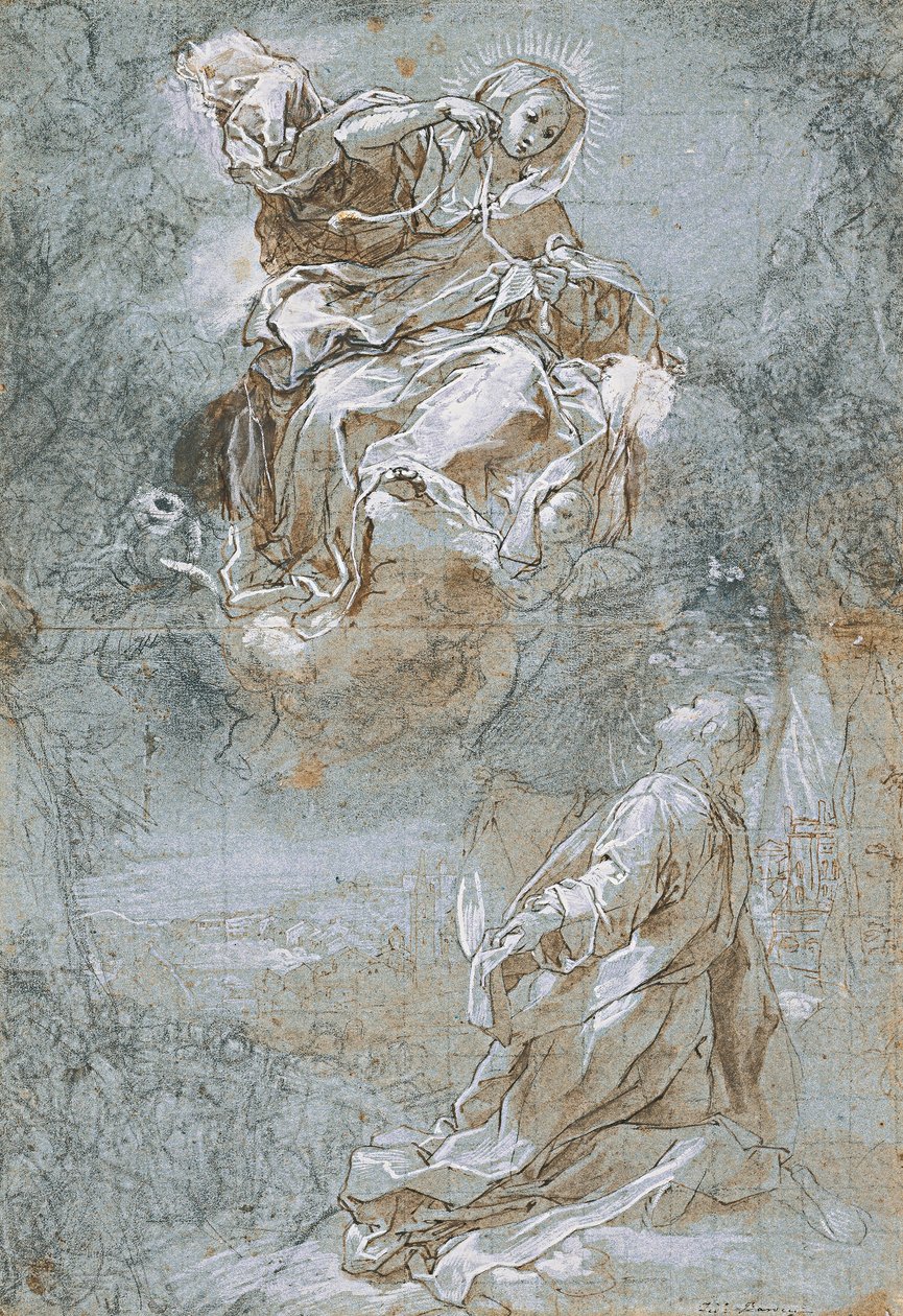Cud świętego pasa (recto), ok. 1930. 1600-1610 autorstwa Federico Barocci