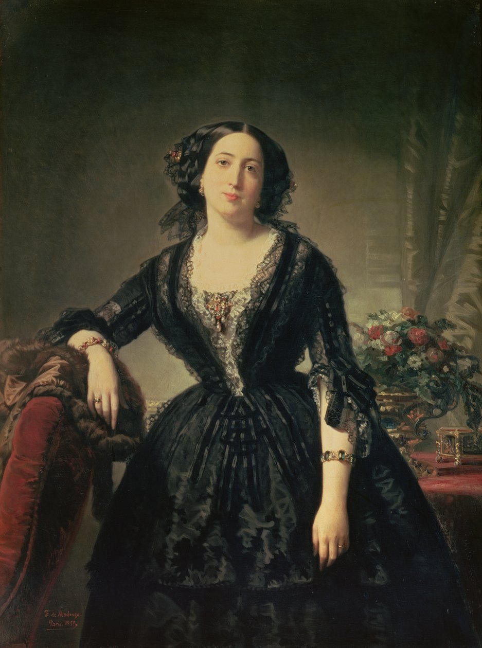 Portret Marii Dolores Aldama, Marquesa de Montelo, 1855 olej na płótnie autorstwa Federico de Madrazo y Kuntz