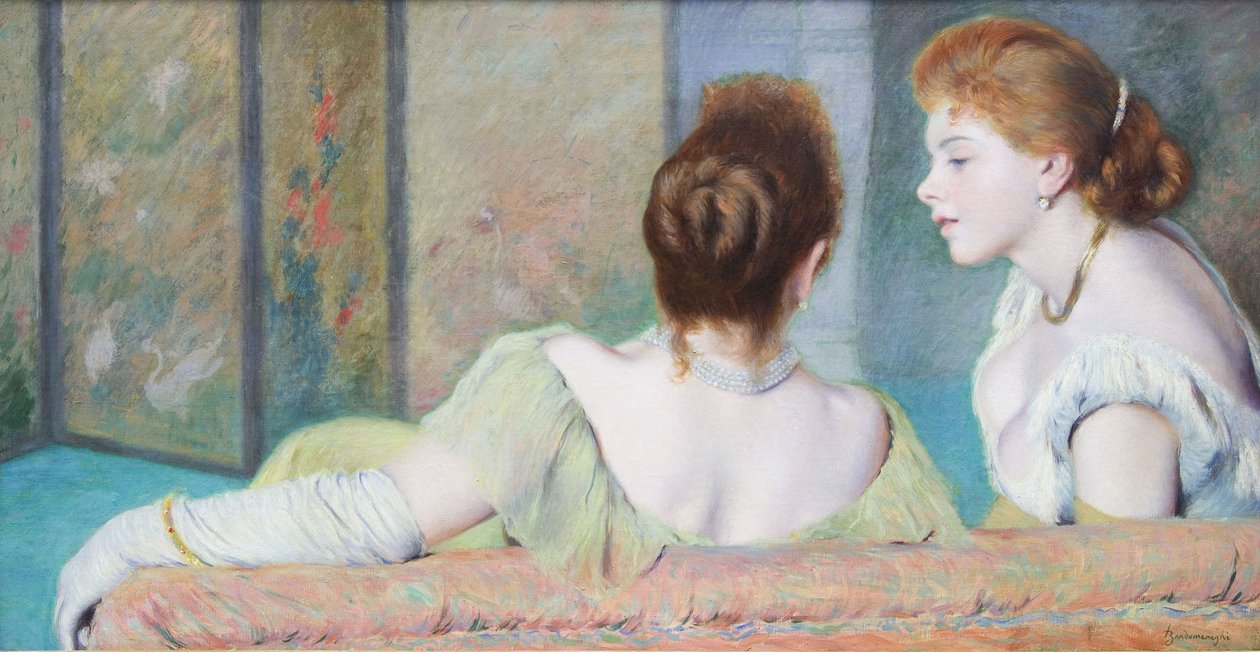 Francuski:  Causerie
Włoski: Sul divano autorstwa Federico Zandomeneghi