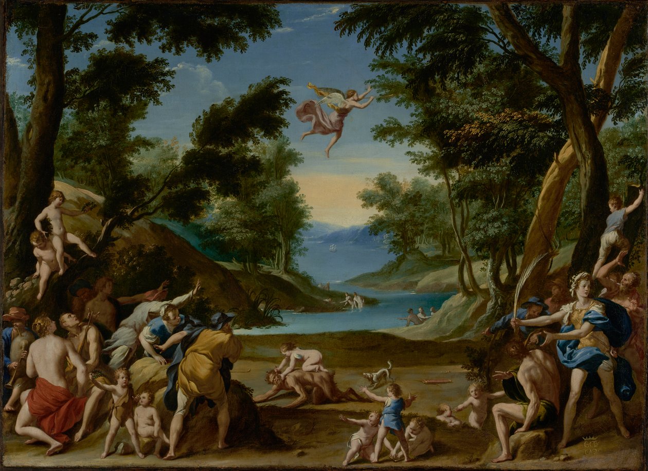Kupidyn i Pan, ok. 1600 autorstwa Federico Zuccaro