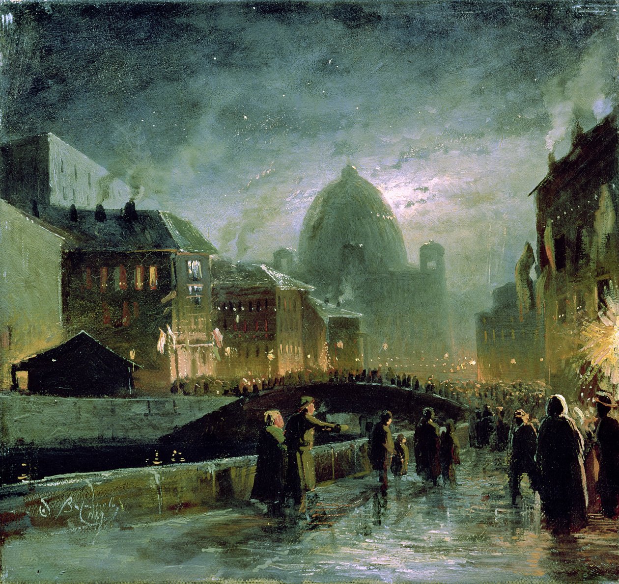 Iluminacje w Petersburgu, 1869 r. autorstwa Fedor Aleksandrovich Vasiliev