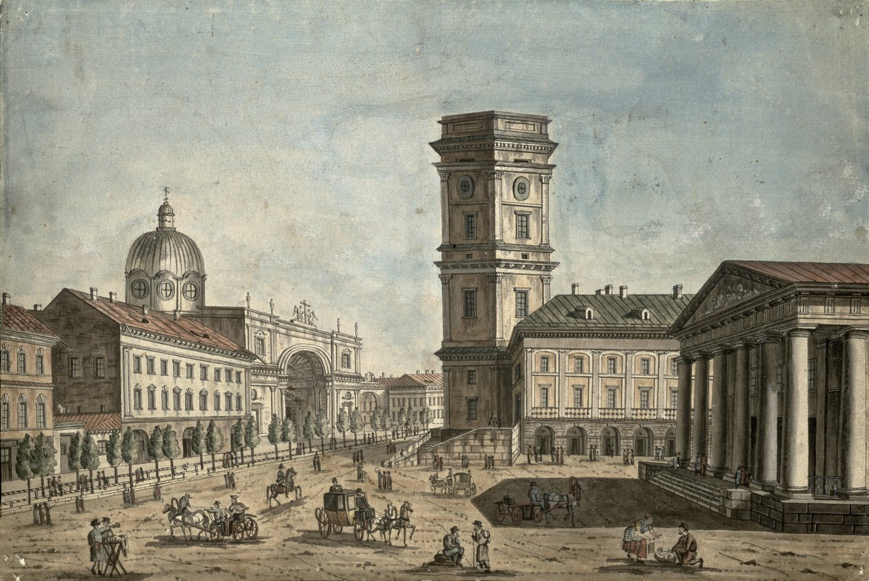 Widok na Newski Prospekt, Petersburg, 1810 autorstwa Fedor Aleksandrovich Vasiliev
