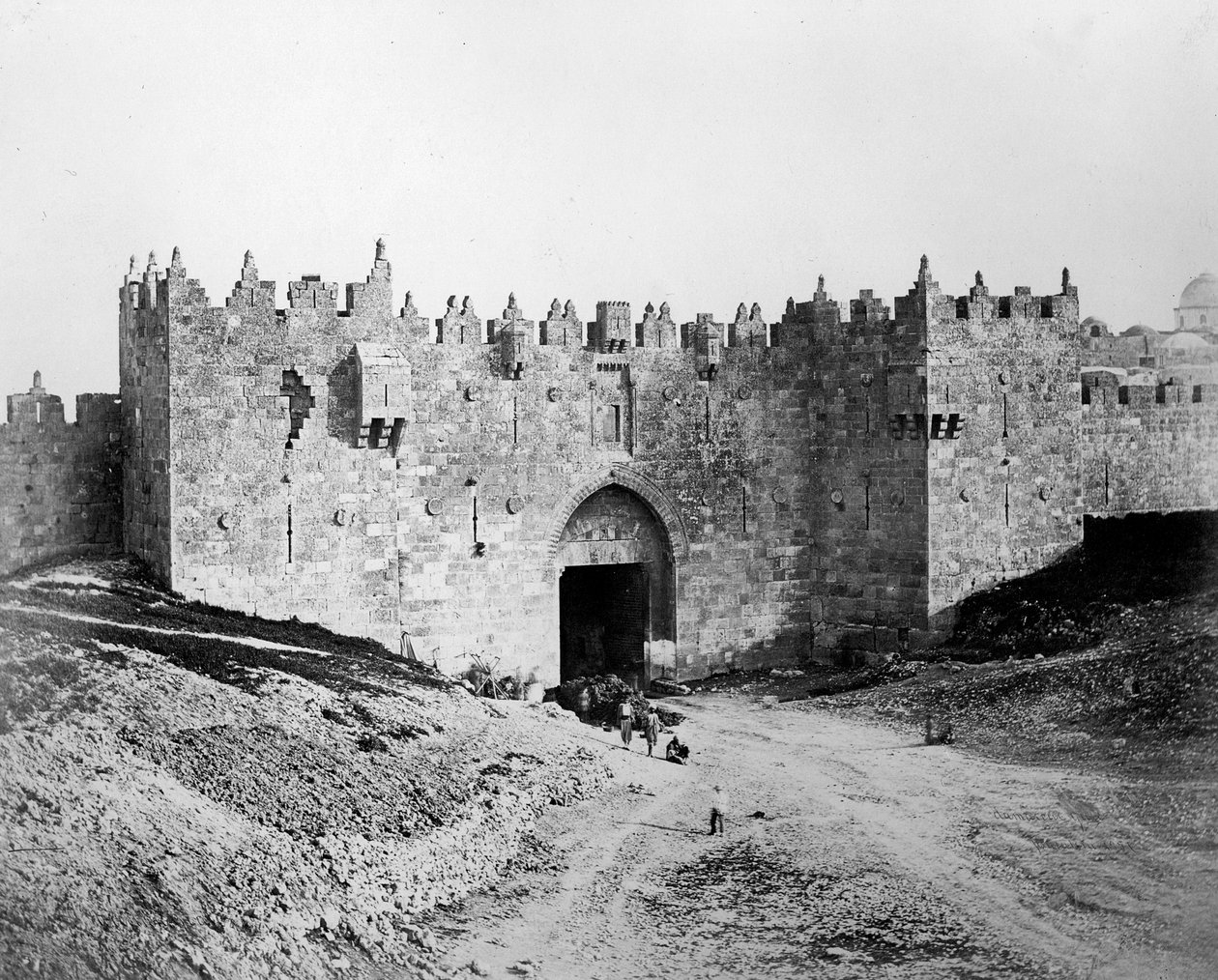 Brama Damaszku, Jerozolima, 1857 autorstwa Felice Beato