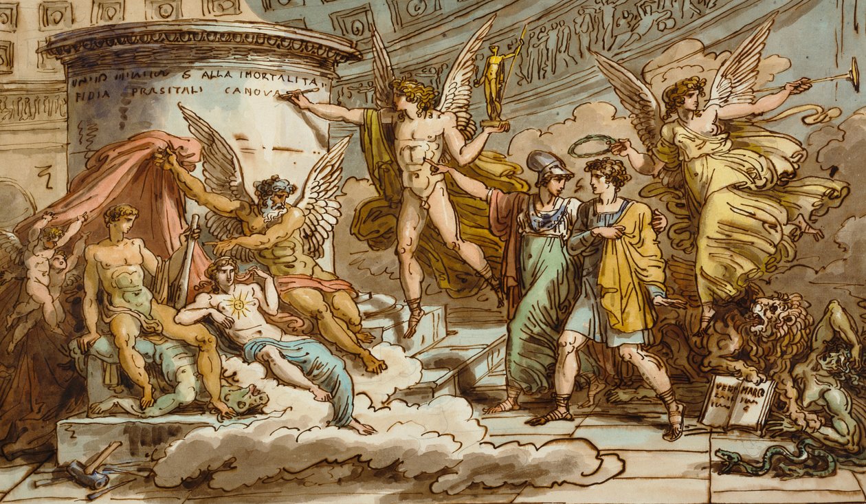 Alegoria o życiu Canova autorstwa Felice Giani
