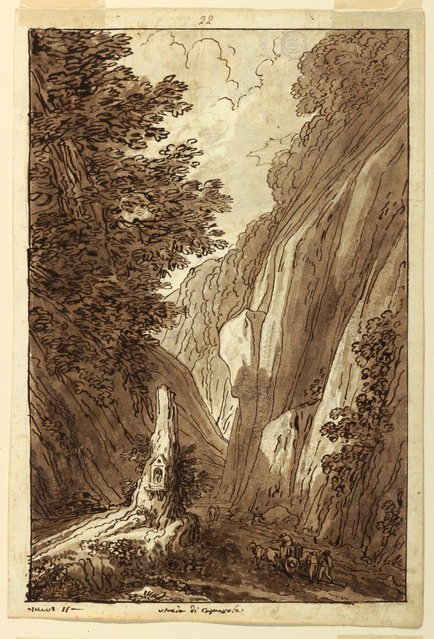 Rysunek Droga do Capraroli, ok. 1813 r. autorstwa Felice Giani
