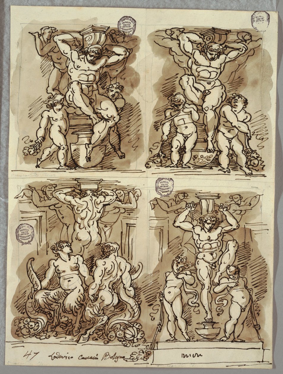 Cztery Herms, Studia po Carracci autorstwa Felice Giani