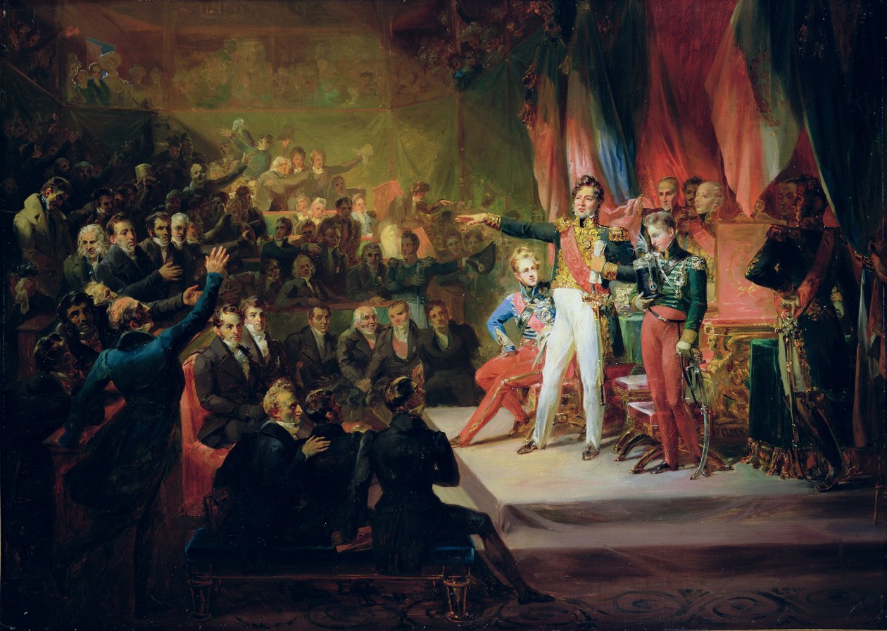 Zaprzysiężenie Ludwika Filipa (1773-1850) 9 sierpnia 1830 r autorstwa Felix Auvray
