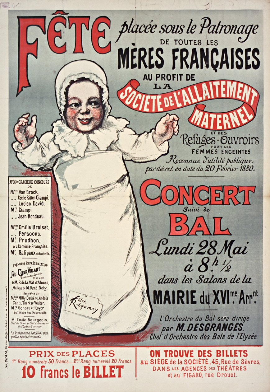 Plakat na francuski Dzień Matki w 1906 roku, autorstwa Felix Regamey