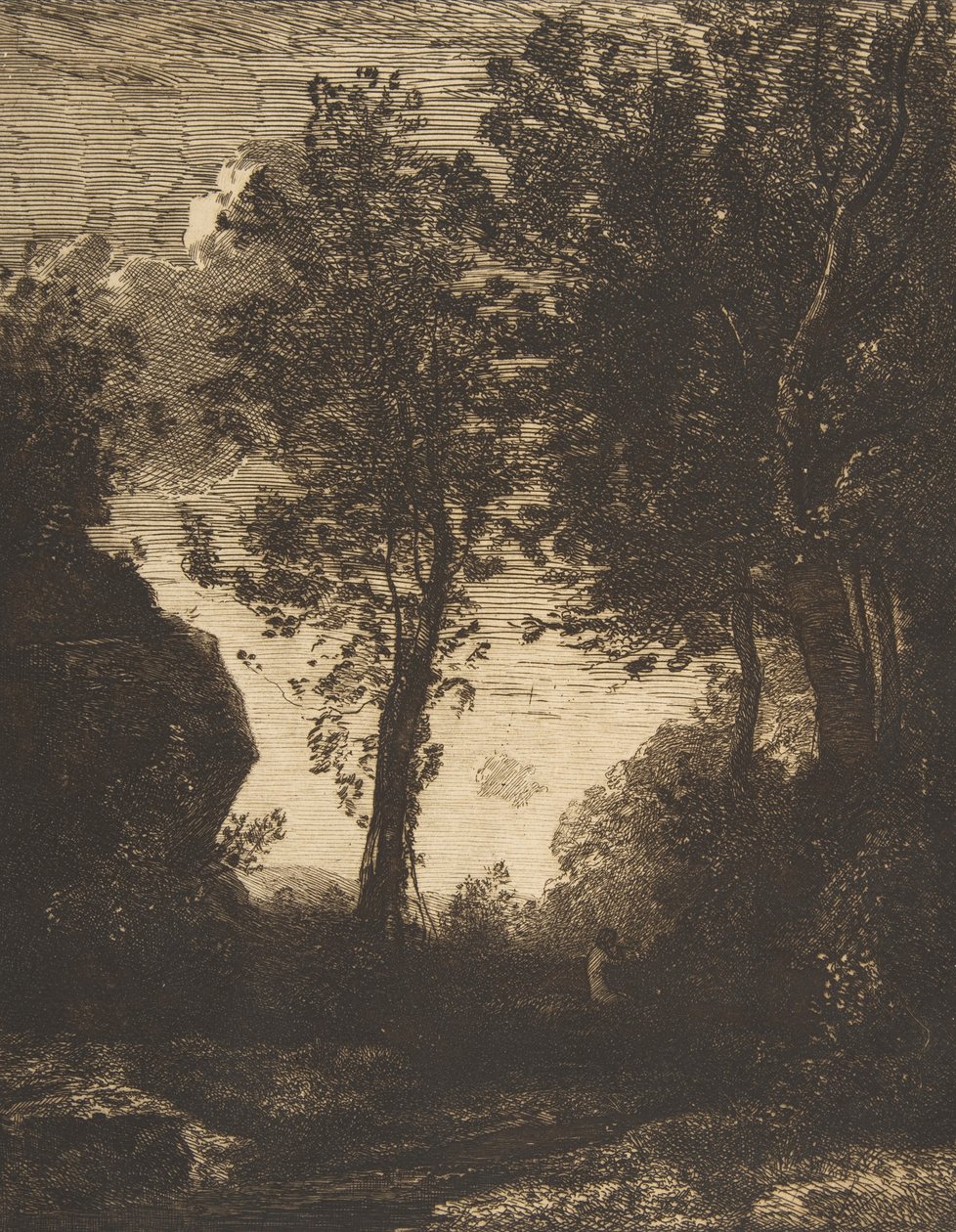 Zachód słońca, 1858. autorstwa Felix Bracquemond