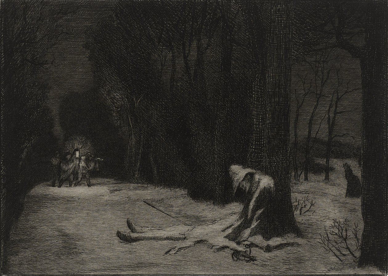 La Mort de Matamore (akwaforta) autorstwa Felix Bracquemond