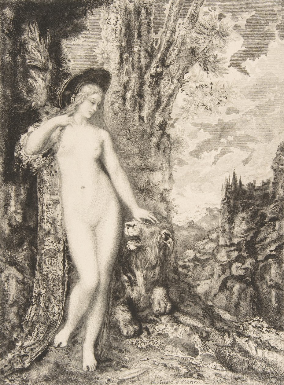 Zakochany lew, 1886. autorstwa Felix Bracquemond