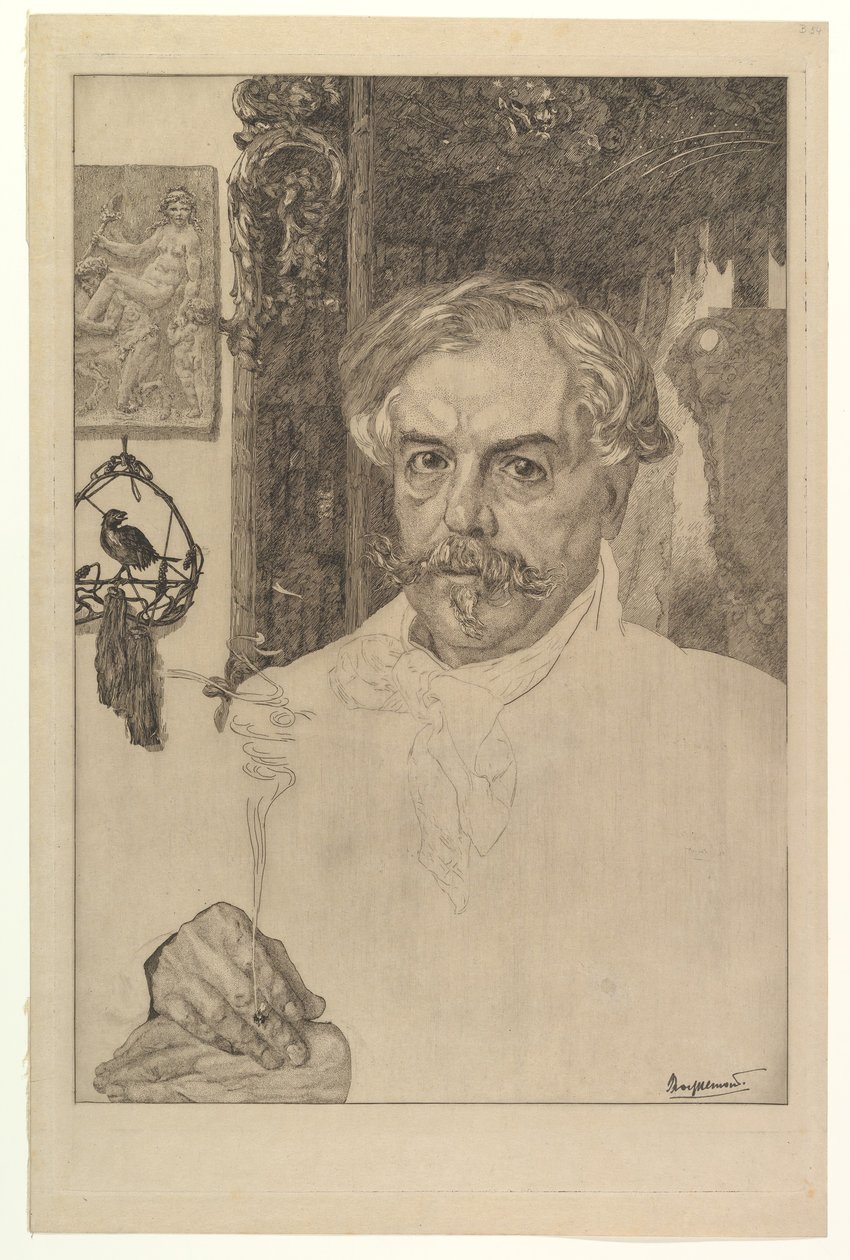 Portret Edmonda de Goncourta, 1881. autorstwa Felix Bracquemond