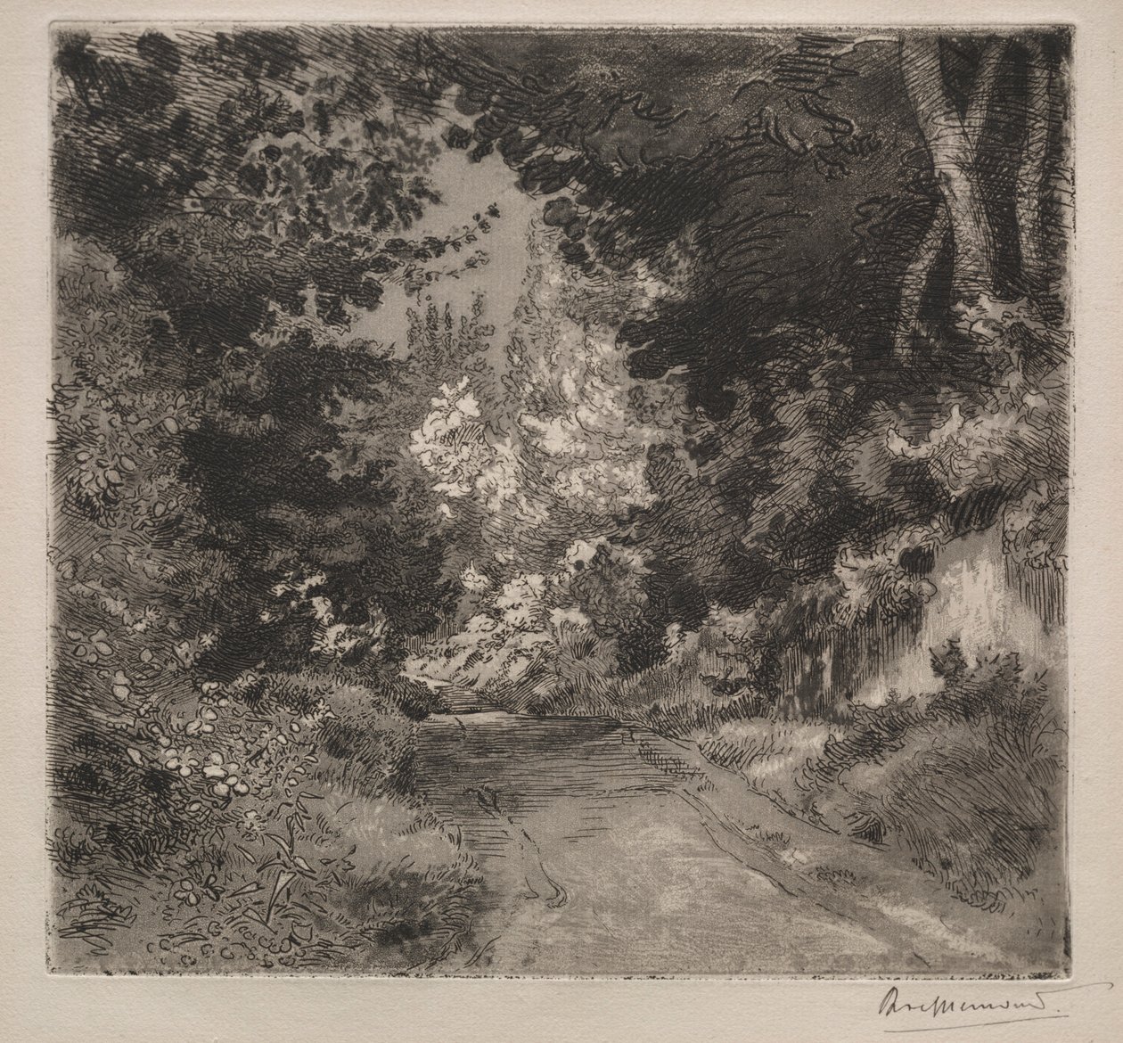 Droga do Sèvres, ok. godz. 1872. autorstwa Felix Bracquemond