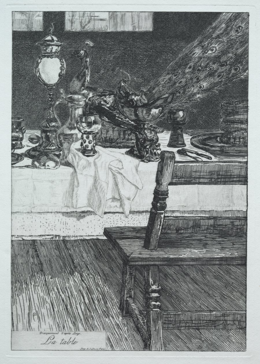 Stół, wg H. Leys autorstwa Felix Bracquemond