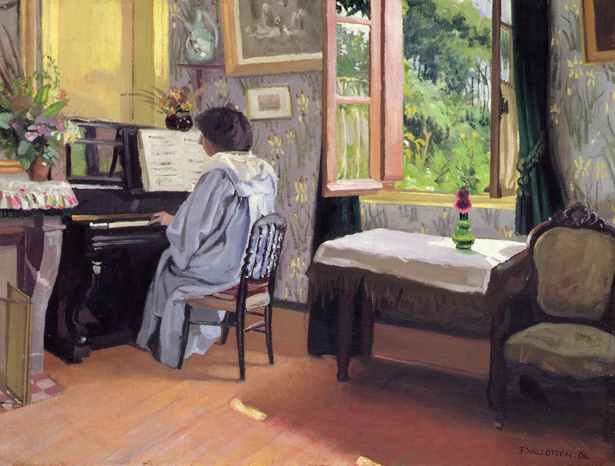 Pani przy fortepianie autorstwa Felix Edouard Vallotton