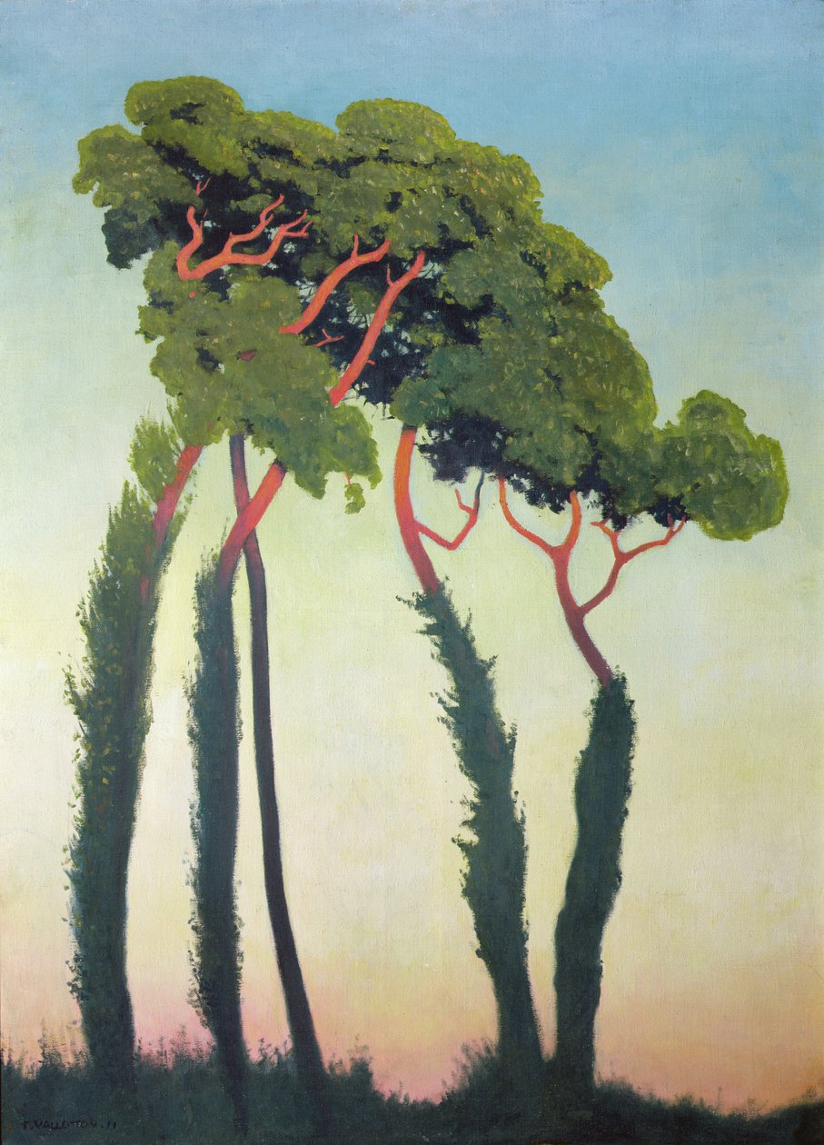 Krajobraz z drzewami autorstwa Felix Edouard Vallotton