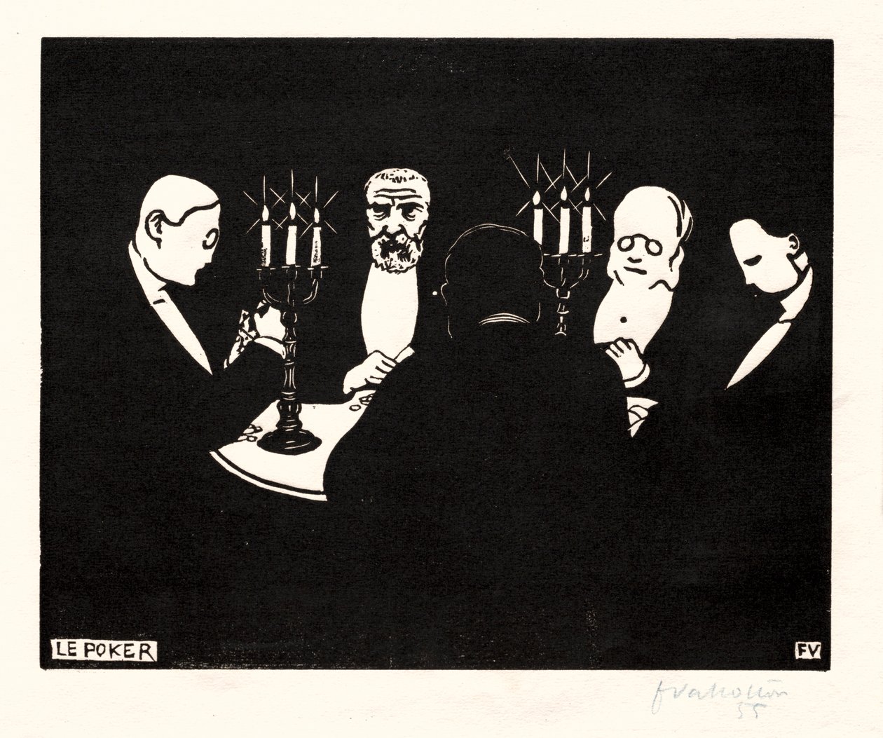 Poker, 1896. autorstwa Felix Edouard Vallotton