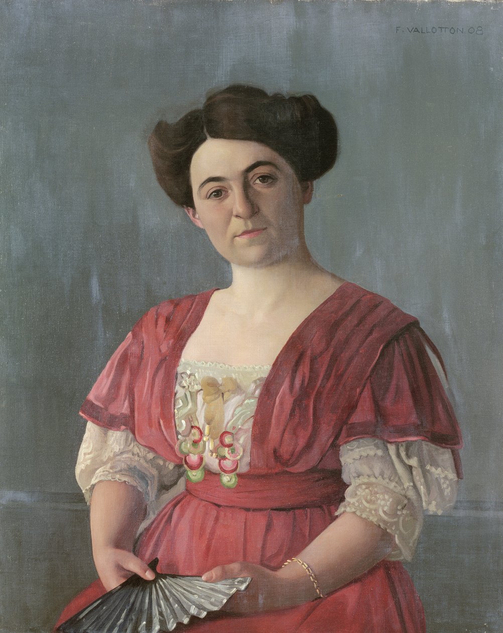 Portret pani Haasen, 1908 autorstwa Felix Edouard Vallotton