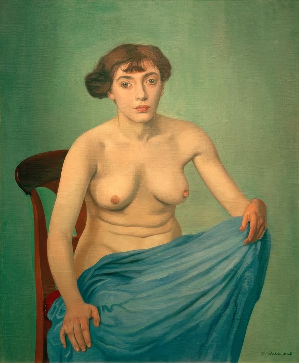 Tułów z niebieskiej tkaniny autorstwa Felix Edouard Vallotton