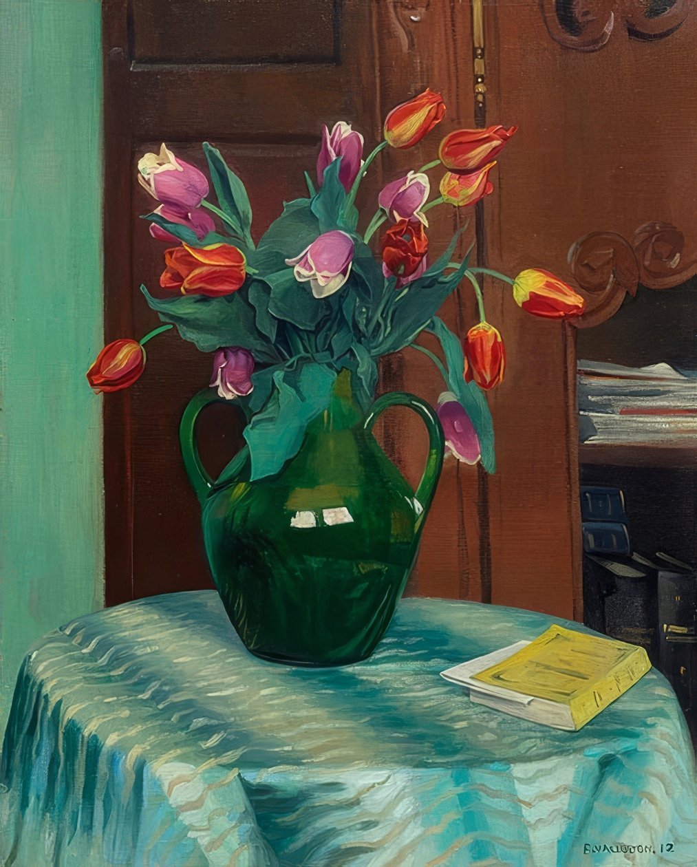 Tulpenstrauß (różowe i czerwone tulipany). 1912 autorstwa Felix Edouard Vallotton