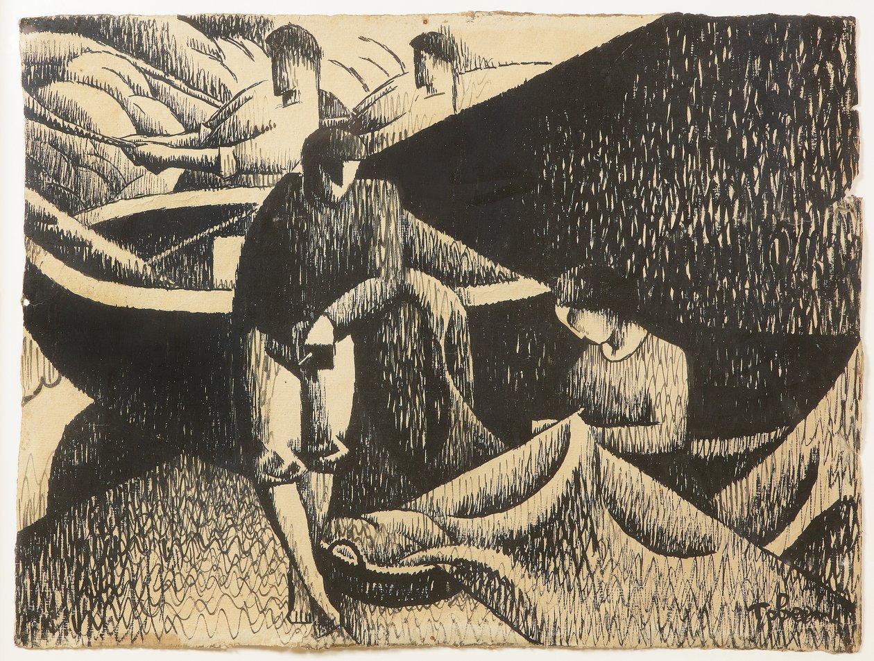 Le Filet, ok. 1912 (atrament na papierze) autorstwa Felix Elie Tobeen