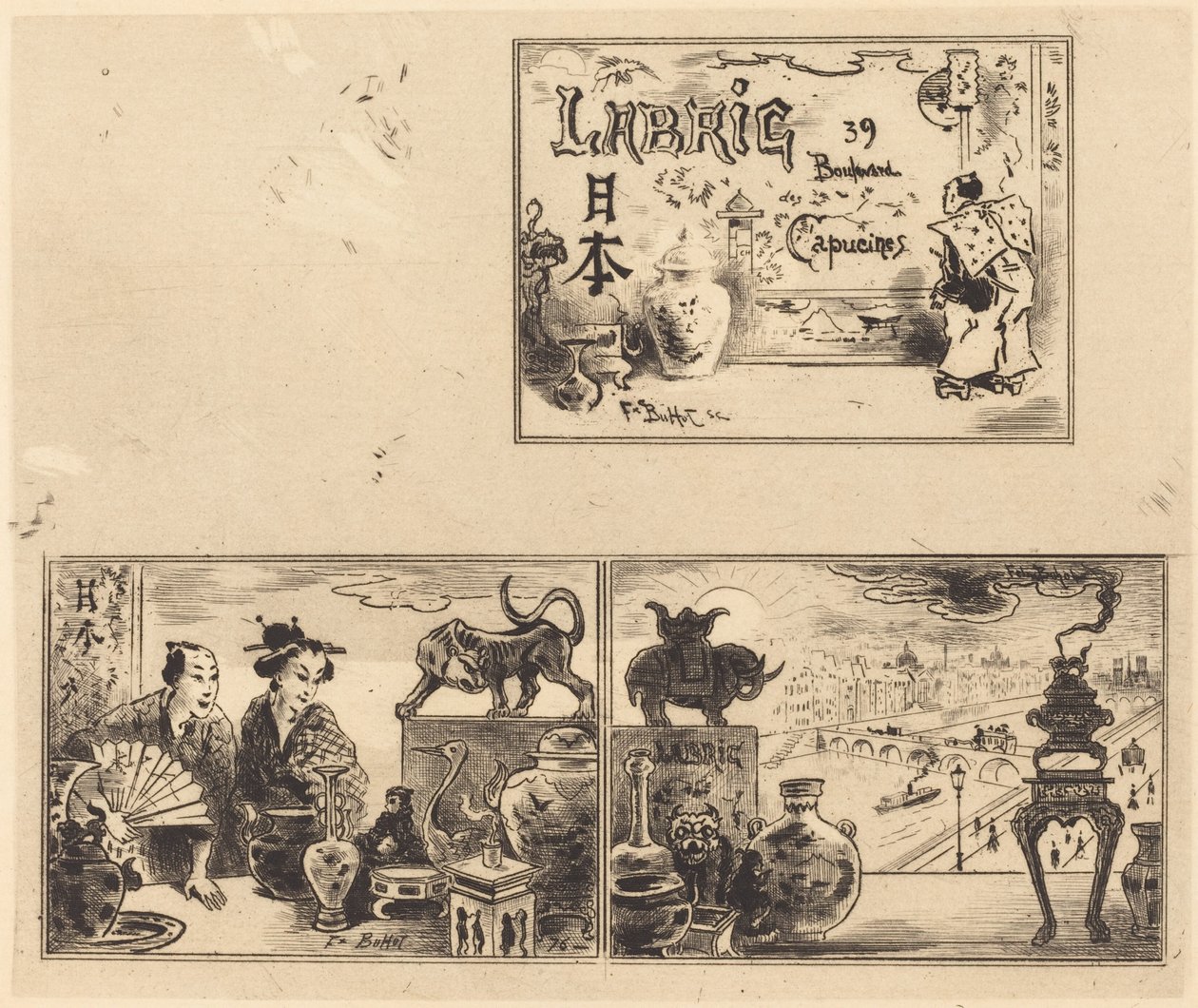 Adres Labrica, 1876. autorstwa Felix Hilaire Buhot
