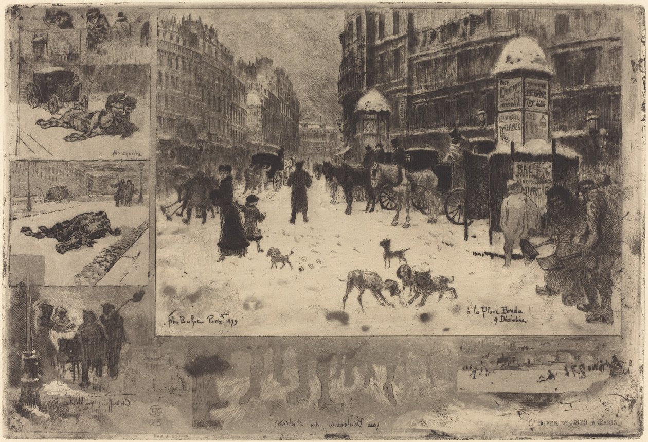 Zima w Paryżu Zima w Paryżu, 1879. autorstwa Felix Hilaire Buhot