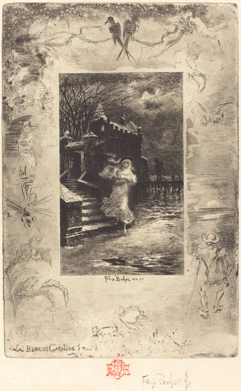 La Blanche Caroline Blada Caroline, 18791880. autorstwa Felix Hilaire Buhot