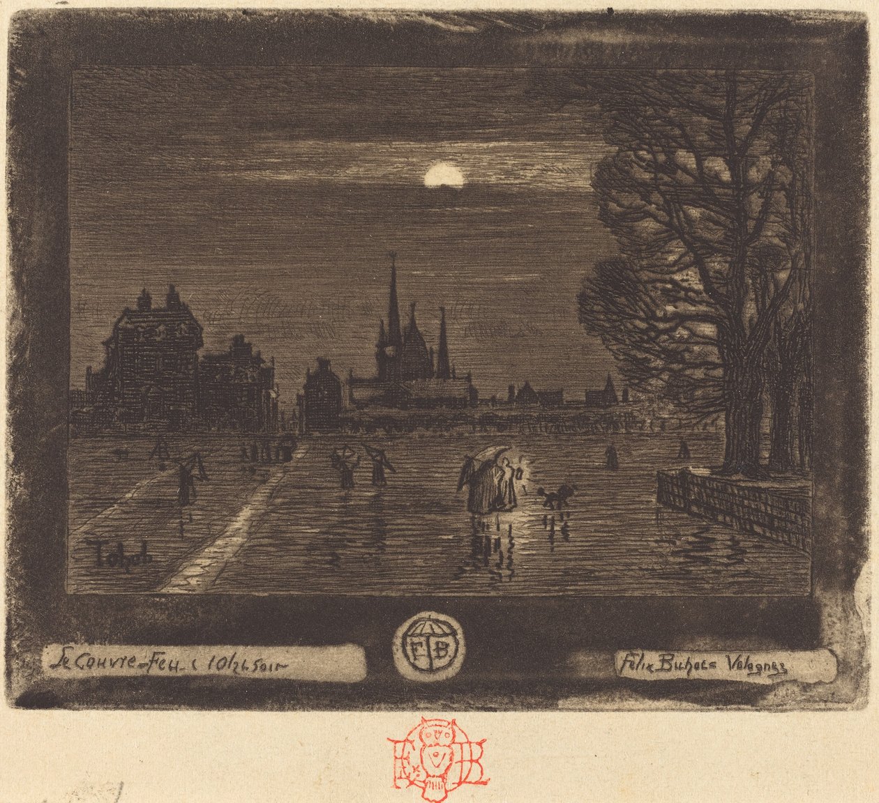 Godzina policyjna Godzina policyjna [recto], 18741875. autorstwa Felix Hilaire Buhot