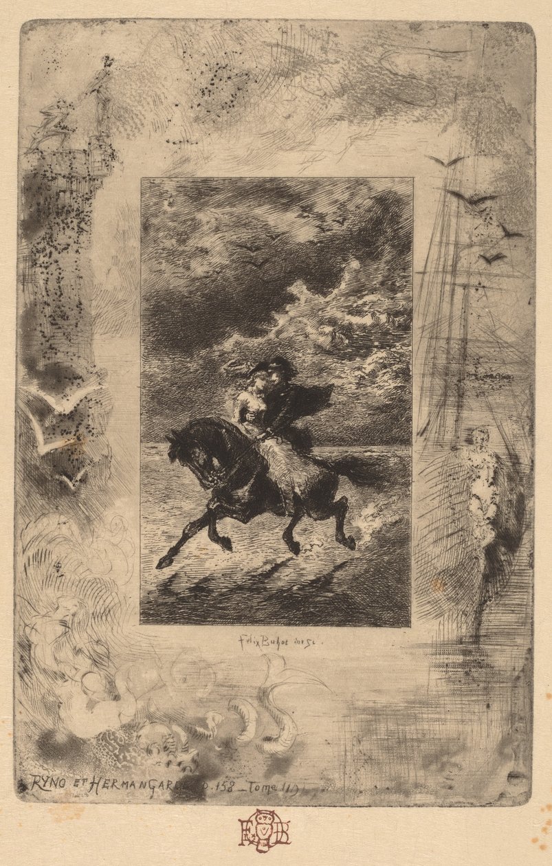 Ryno i Hermangarde (Ryno i Hermangarde) autorstwa Felix Hilaire Buhot