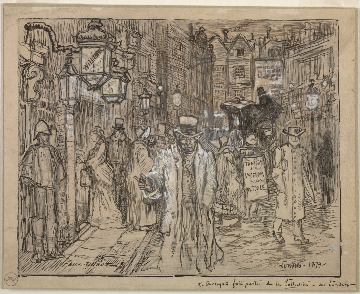Scena uliczna w Londynie, 1879. autorstwa Felix Hilaire Buhot