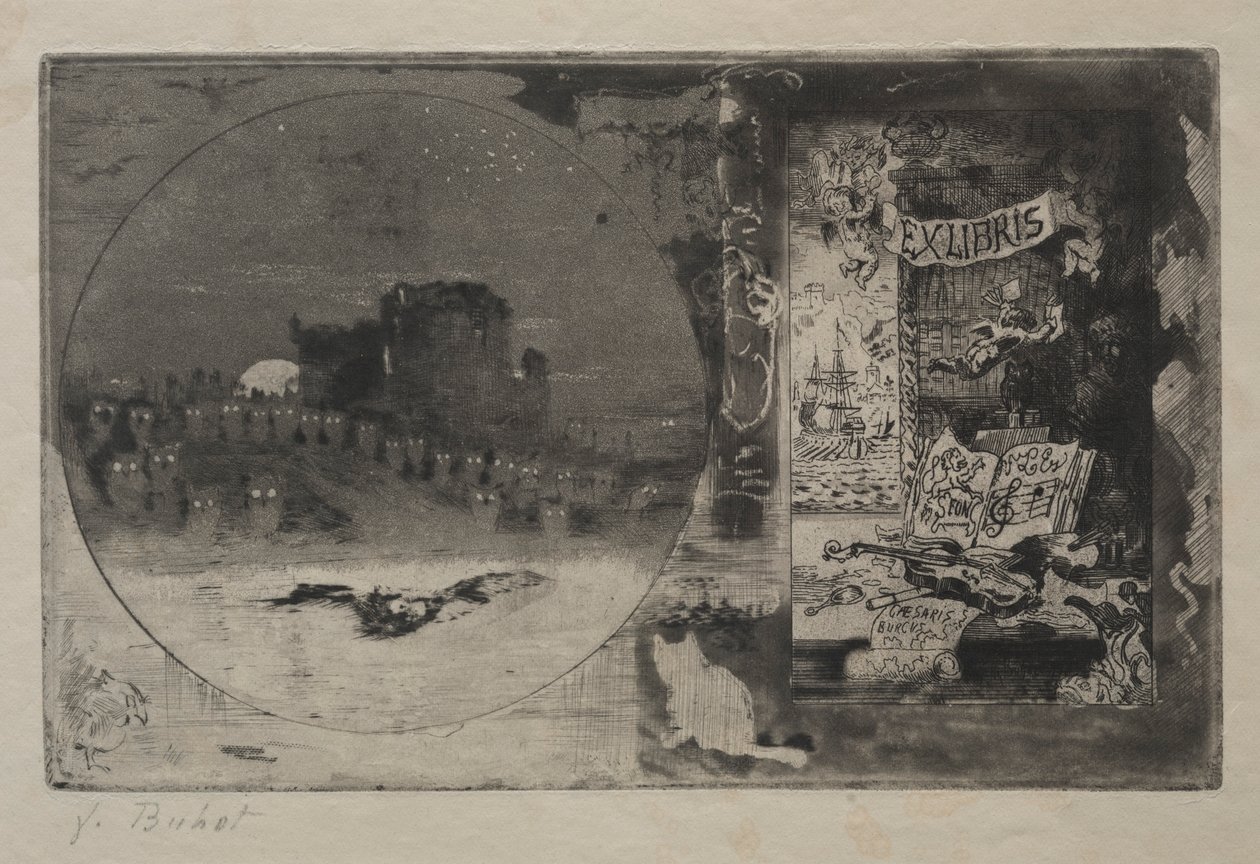 Zamek Sów, 1887 r. autorstwa Felix Hilaire Buhot
