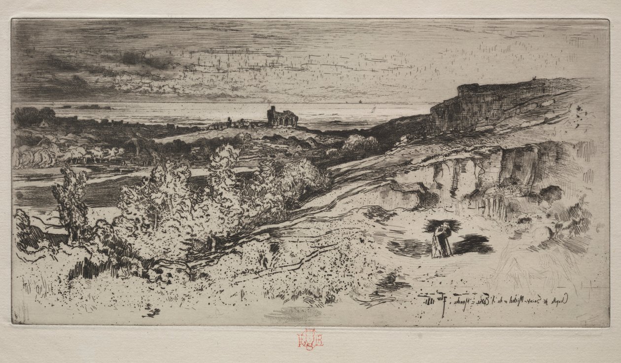 Kaplica Saint-Michel w LEstre, 1881. autorstwa Felix Hilaire Buhot