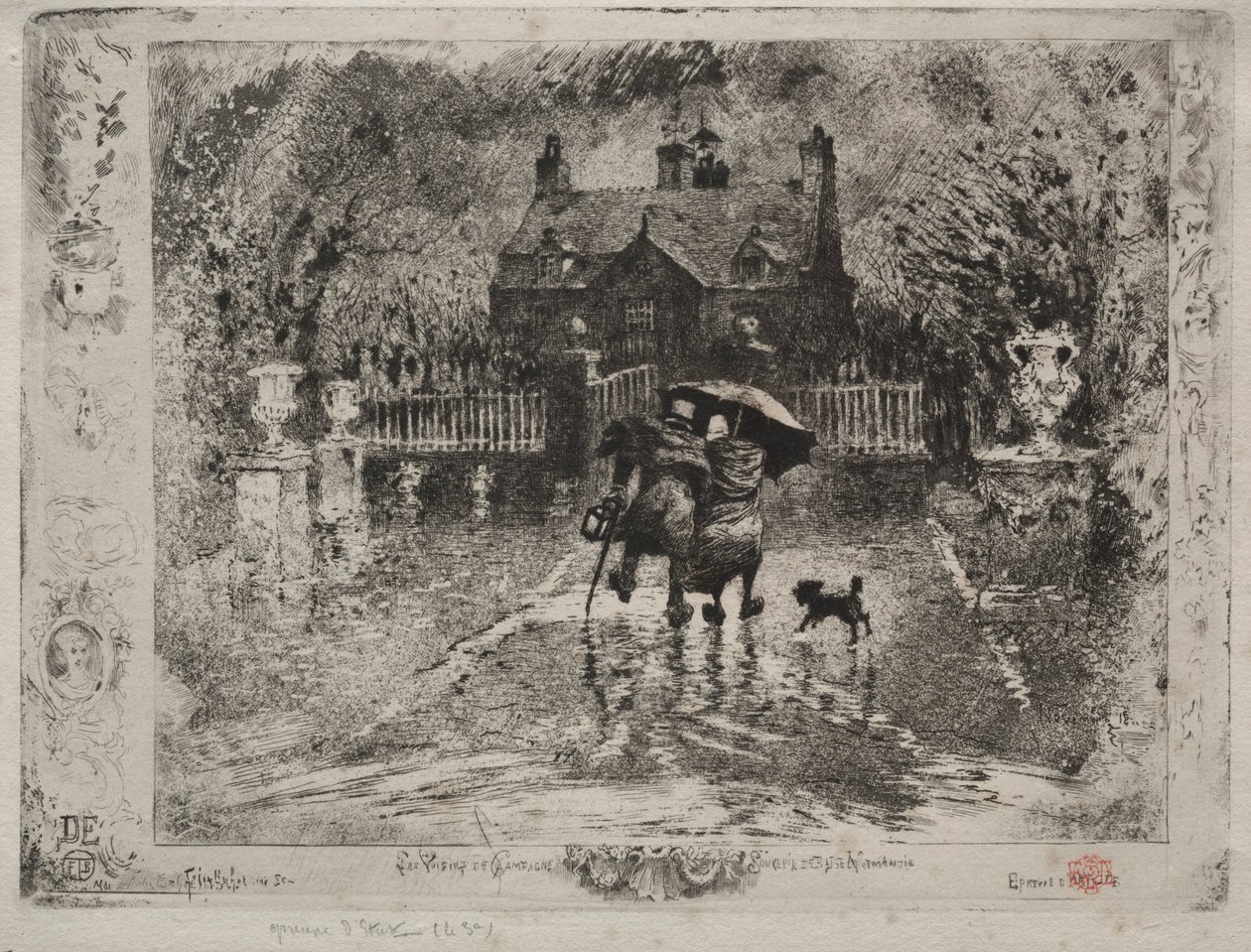 Sąsiedzi wiejski, 1879-1880. autorstwa Felix Hilaire Buhot