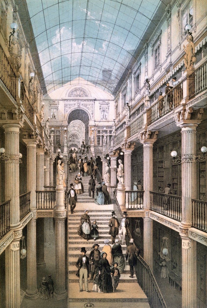 Pasaż Pommeraye w Nantes, ok.1843 autorstwa Felix after Benoist