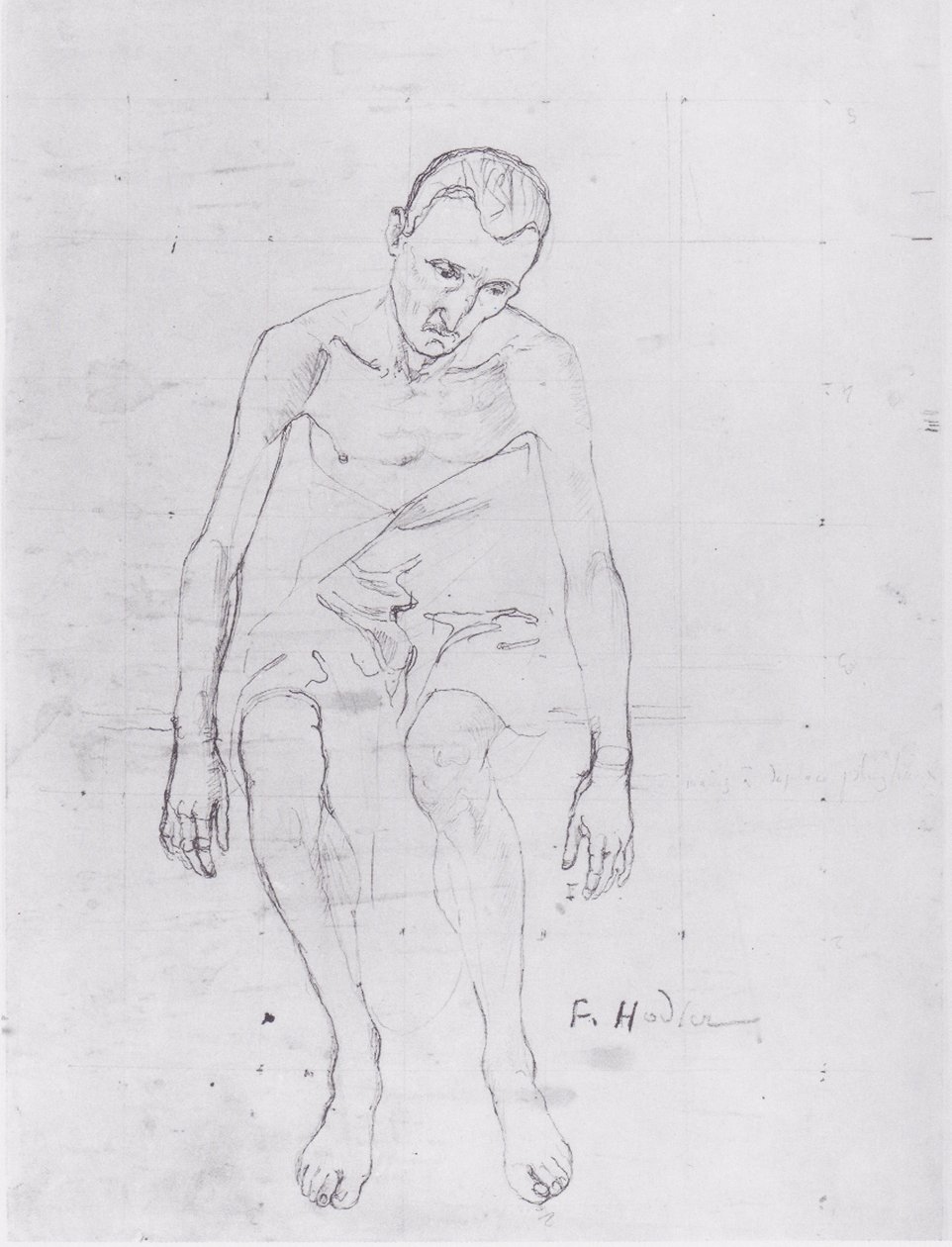 Studium centralnej postaci życia kobiecego. autorstwa Ferdinand Hodler