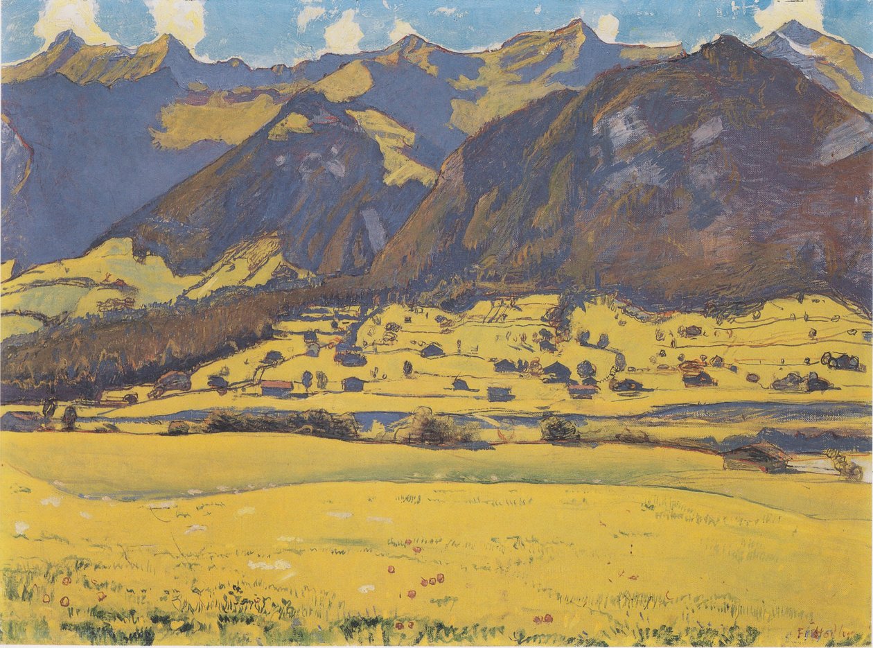 Widok na Fromberghorn z Reichenbach autorstwa Ferdinand Hodler