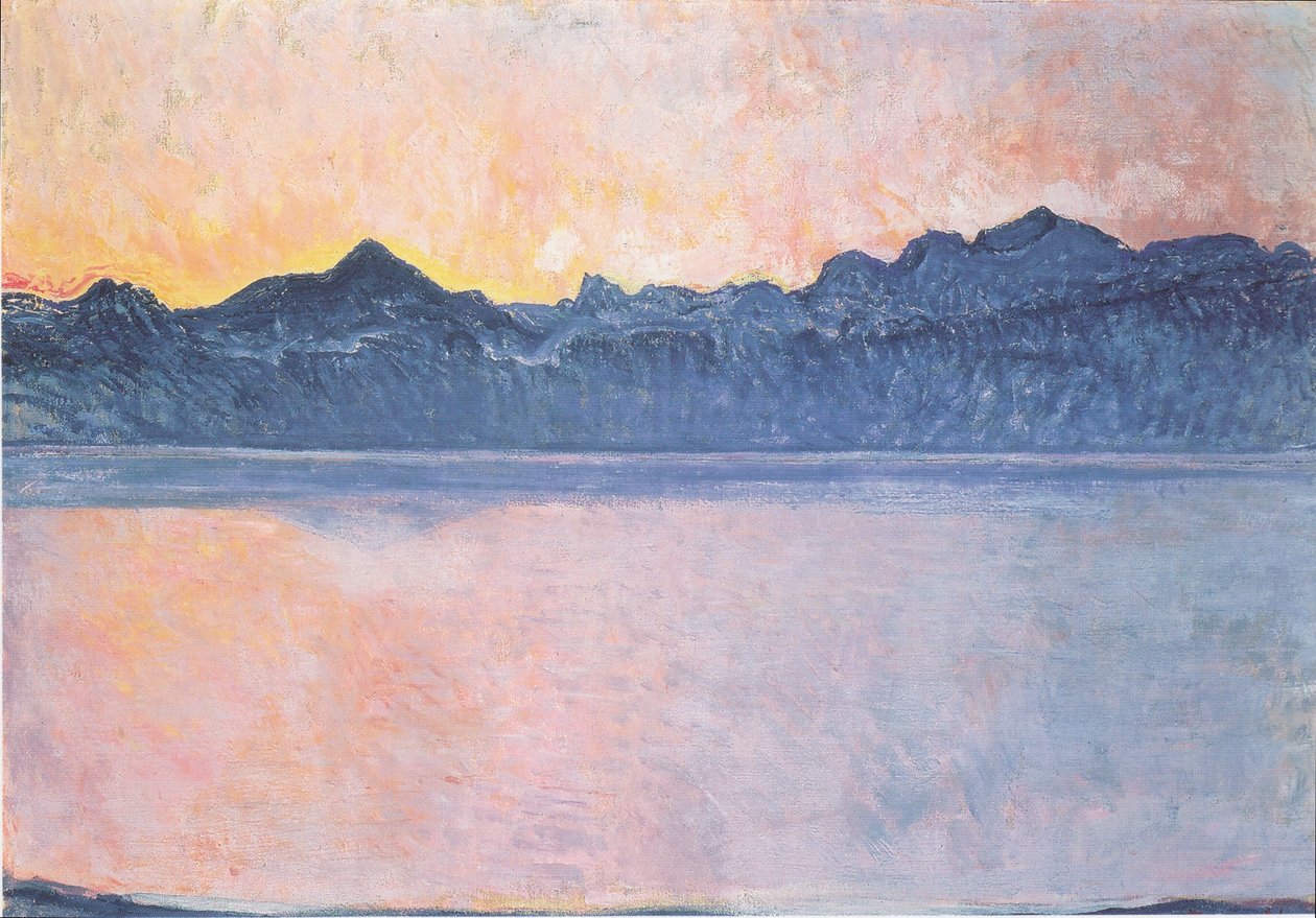 Jezioro Genewskie z Mont-Blanc w porannym świetle autorstwa Ferdinand Hodler