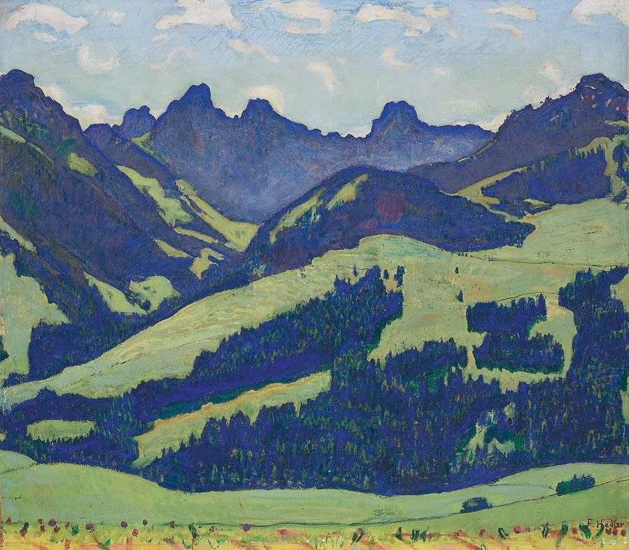 Krajobraz w Château dOex autorstwa Ferdinand Hodler