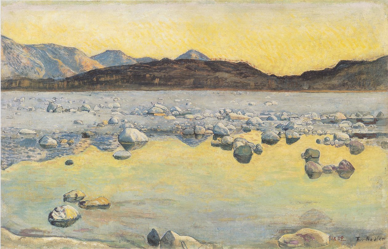 Maggia Delta przed wschodem słońca autorstwa Ferdinand Hodler